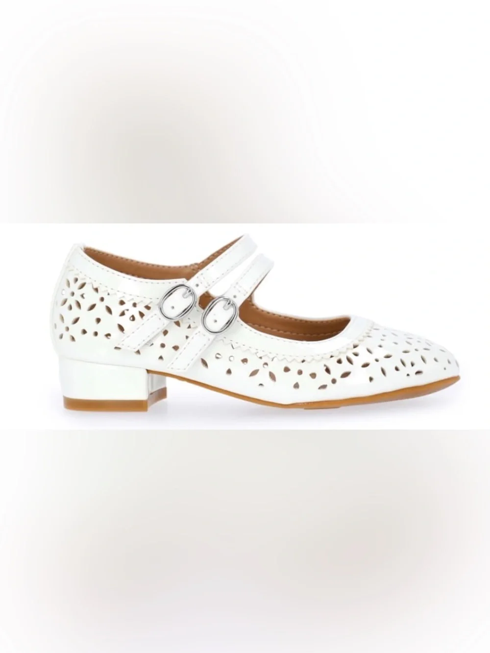Wonder Nation Big Girls Double Strap Dress Shoes with Block Heel